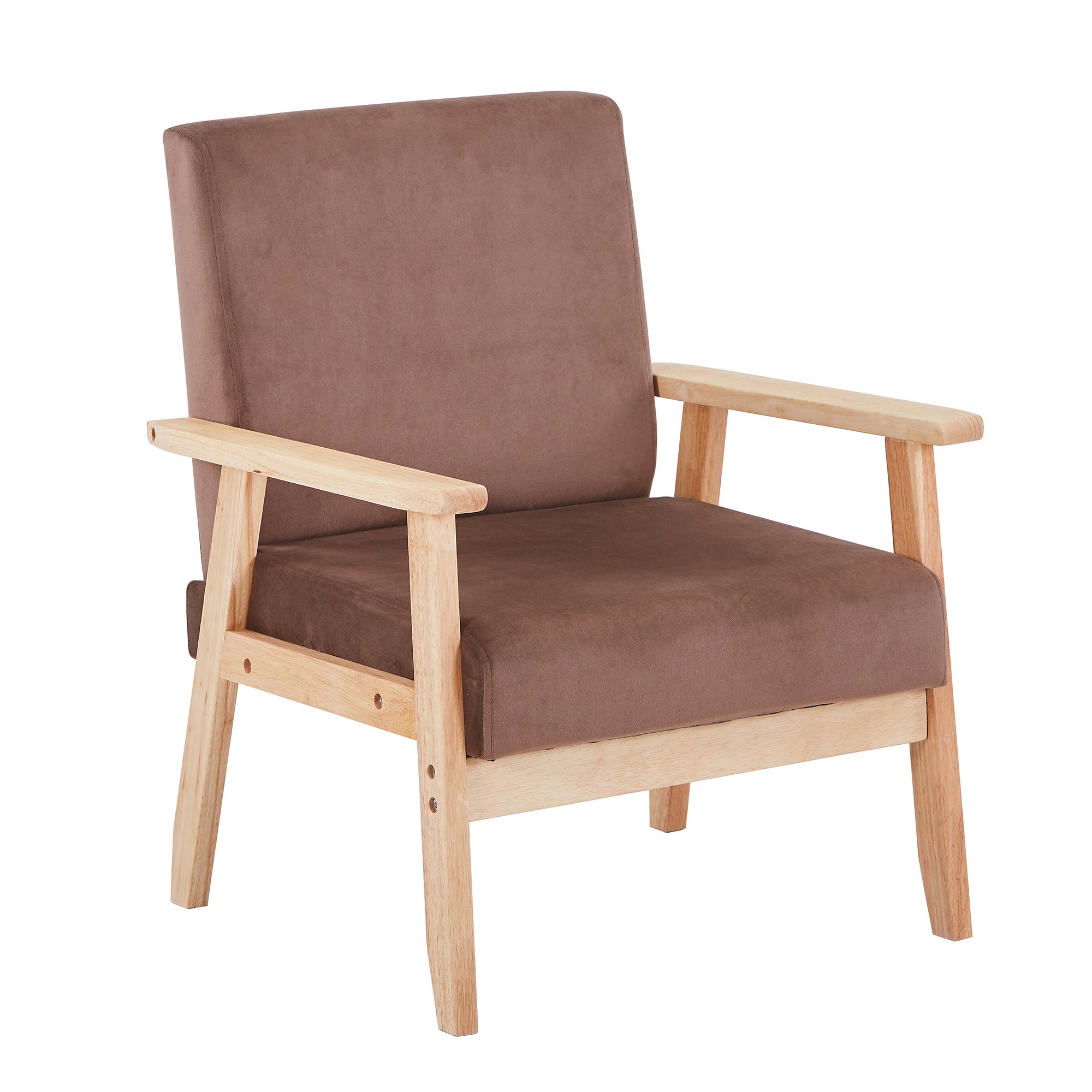 Velvet Accent Chair Relaxing Armchair With Solid Wood Frame For Living Room