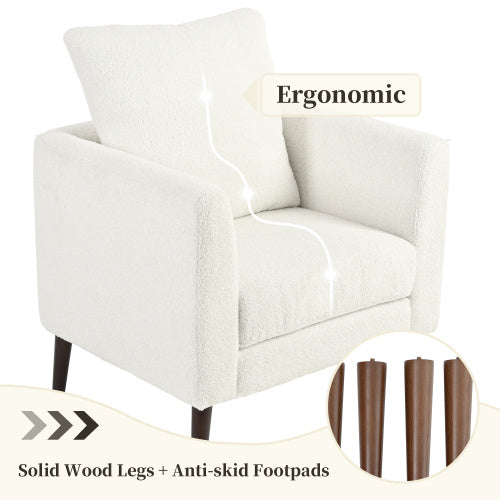 Solid Wood Leg Fabric Armchair